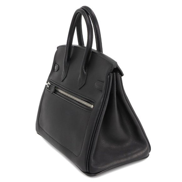 Hermes Birkin 25 Rock Hand Bag Volupt Black B Stamp Silver Hardware - Picture 3 of 10